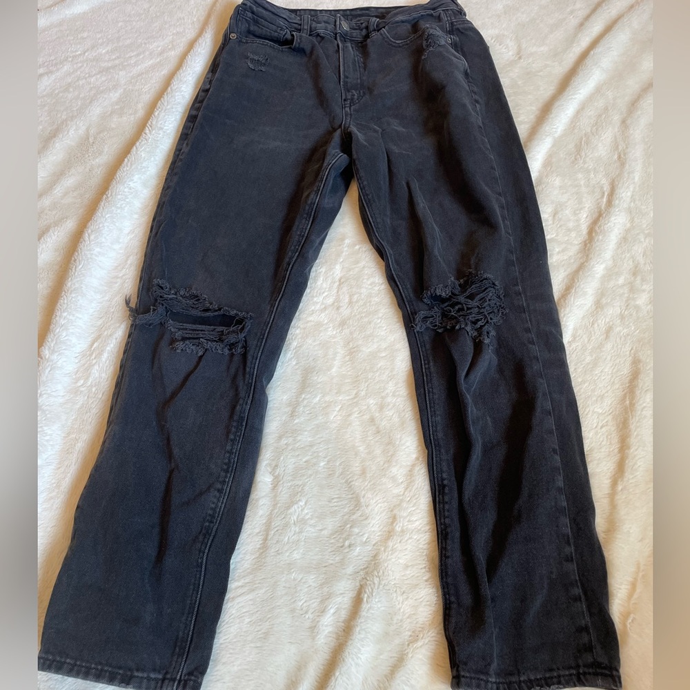 American eagle black ripped jeans